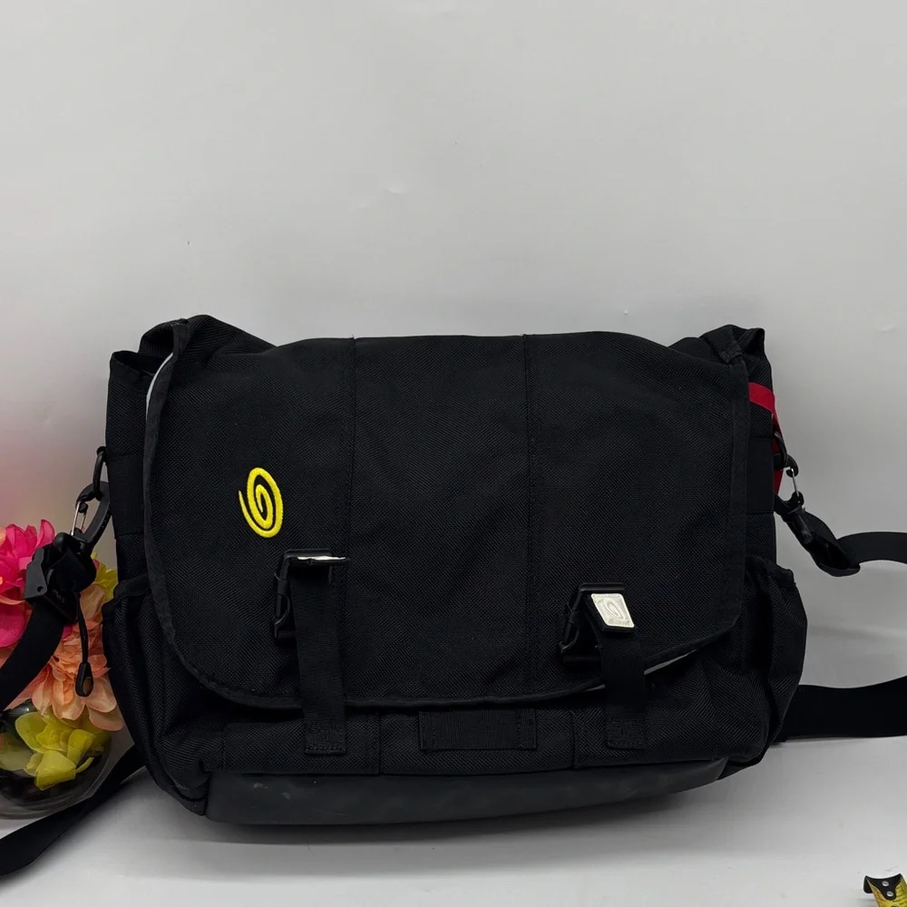 Timbuk2 Black Messenger Bag with Yellow Logo